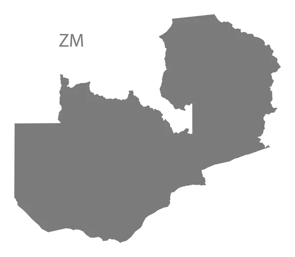 Zambia karta grå — Stock vektor