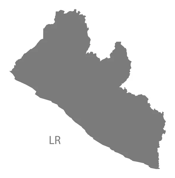 Liberia Mapa gris — Archivo Imágenes Vectoriales