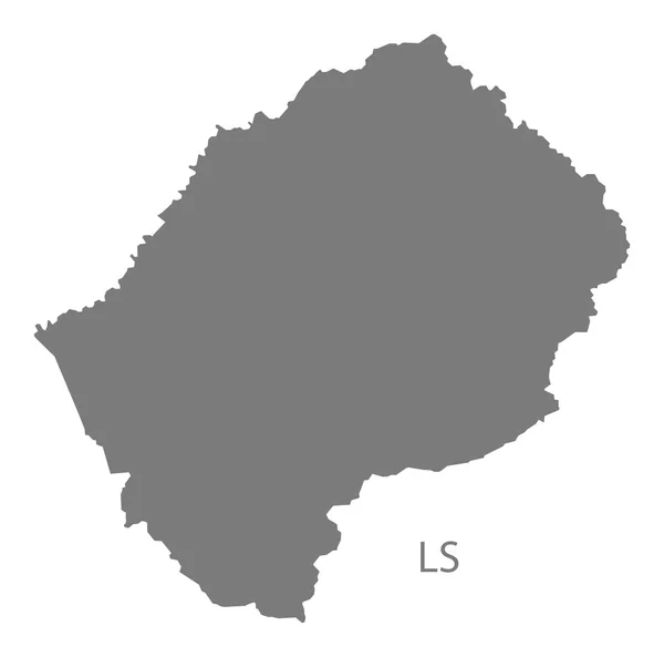 Lesoto Mapa cinzento — Vetor de Stock