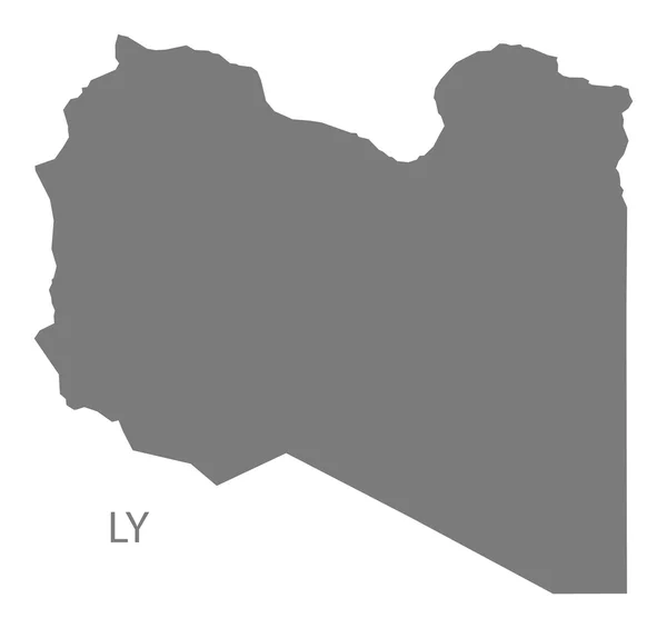 Libia Mapa gris — Archivo Imágenes Vectoriales