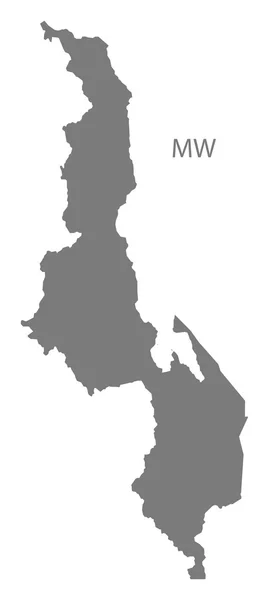 Malawi Carte grise — Image vectorielle