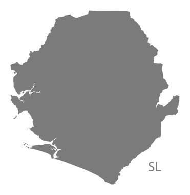 Sierra Leone harita gri
