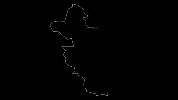 ツラカントン地図アウトラインアニメーション — ストック動画