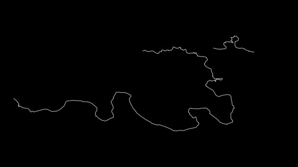 Jost Van Dyke British Virgin Island Mapa Bosquejo Animación — Vídeos de Stock