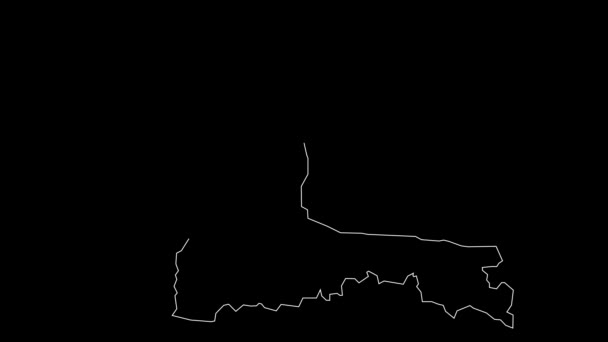 Southwest Bulgaria Region Map Outline Animation — Stock Video