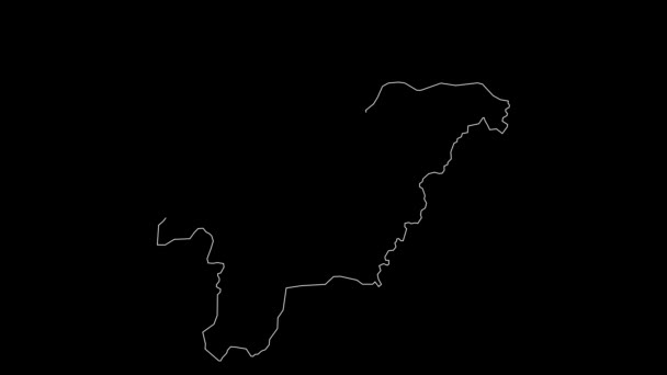 Banwa Burkina Faso Province Map Outline Animation — Stock Video