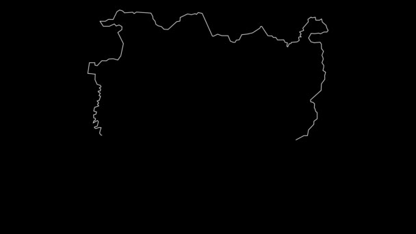 Comoe Burkina Faso Mapa Província Animação Esboço — Vídeo de Stock