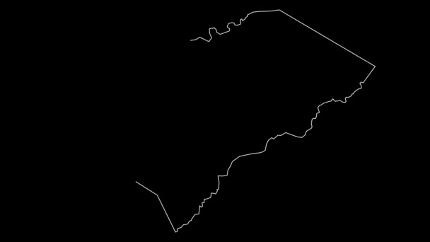 Komandjoari布基纳法索省地图动画轮廓 — 图库视频影像