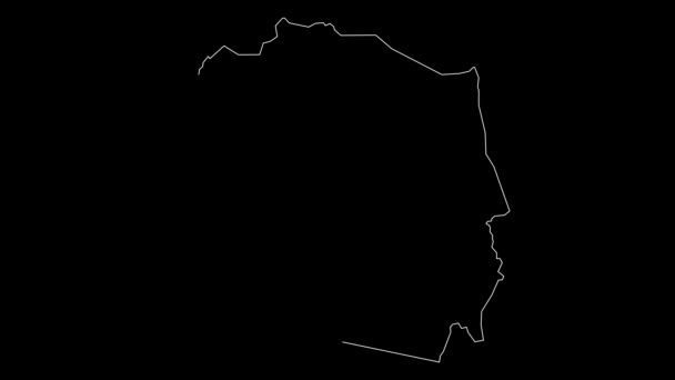 Koulpelogo Burkina Faso Provincia Mapa Delinear Animación — Vídeos de Stock