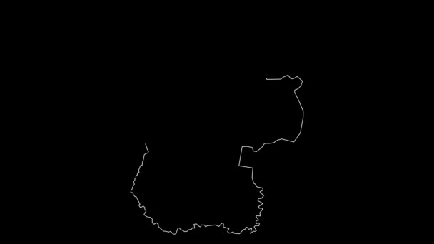 Leraba布基纳法索省地图动画轮廓 — 图库视频影像