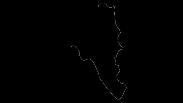 Noumbiel布基纳法索省地图动画轮廓 — 图库视频影像
