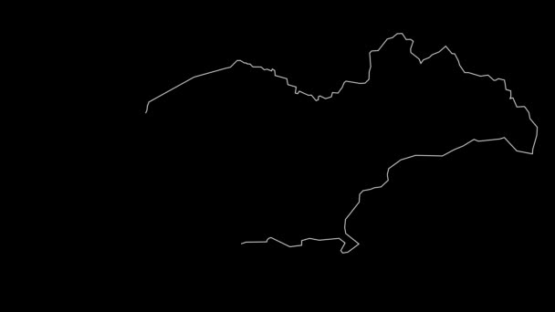 布基纳法索省地图上的动画轮廓 — 图库视频影像