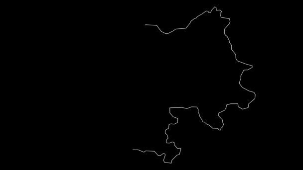 Poni Burkina Faso Provincia Mapa Delinear Animación — Vídeos de Stock