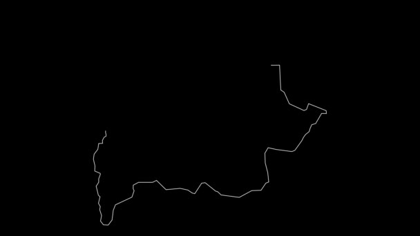 Sourou布基纳法索省地图动画轮廓 — 图库视频影像