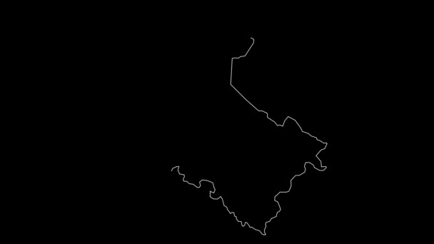 ズンドウェゴ ブルキナファソ州地図アウトラインアニメーション — ストック動画