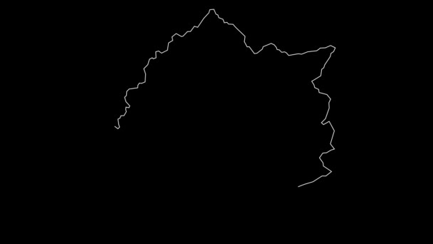 Cankuzo Burundi Province Map Outline Animation — 图库视频影像