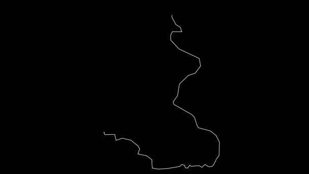 Kracheh Cambodia Province Map Outline Animation — 비디오