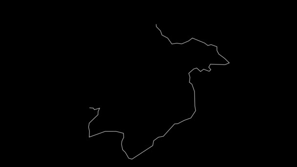 プレア ヴィヒアカンボジア州地図概要アニメーション — ストック動画