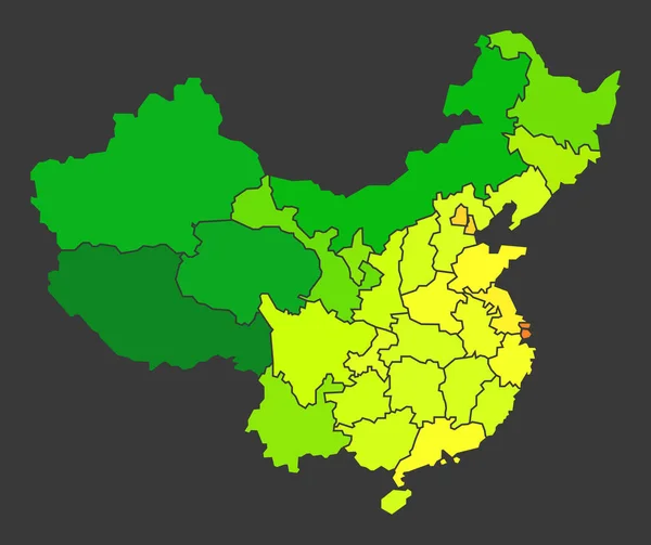 China Bevolking Warmte Kaart Als Kleurdichtheid Illustratie — Stockfoto