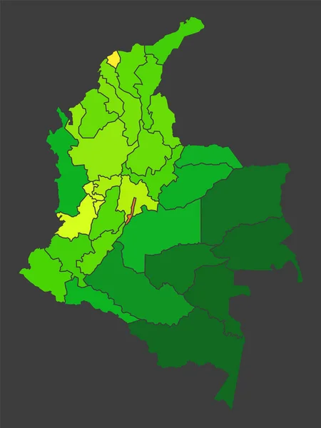 Colombia Befolkning Värmekarta Som Färg Densitet Illustration — Stockfoto