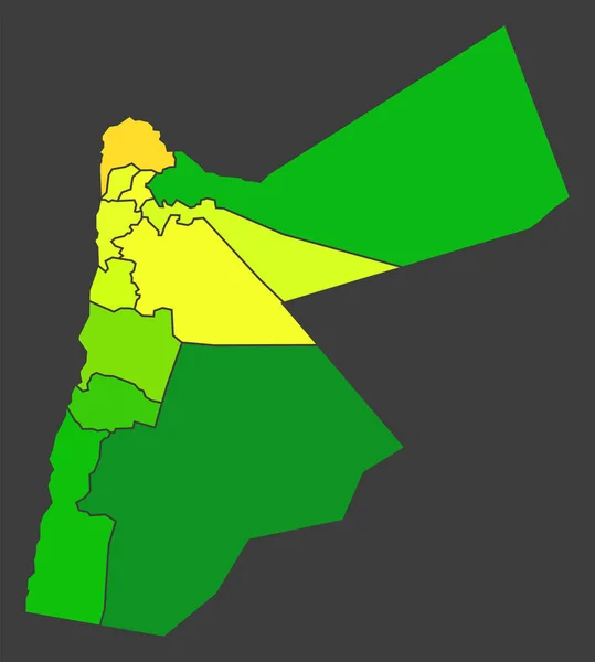 Ιορδανία Χάρτη Θερμότητας Του Πληθυσμού Έγχρωμη Απεικόνιση Πυκνότητας — Φωτογραφία Αρχείου