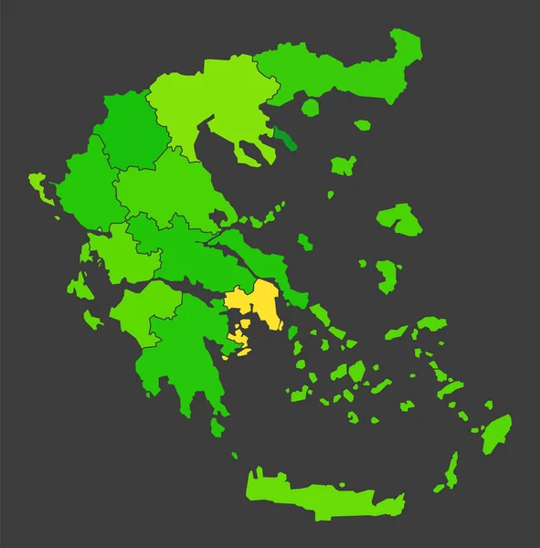 Grécia Mapa Calor População Como Ilustração Densidade Cor — Fotografia de Stock