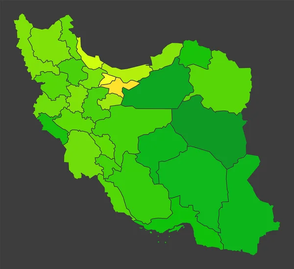 Mapa Calor População Irã Como Ilustração Densidade Cores — Fotografia de Stock