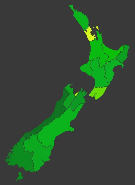 Mappa Del Calore Della Popolazione Neozelandese Come Illustrazione Della Densità — Foto Stock