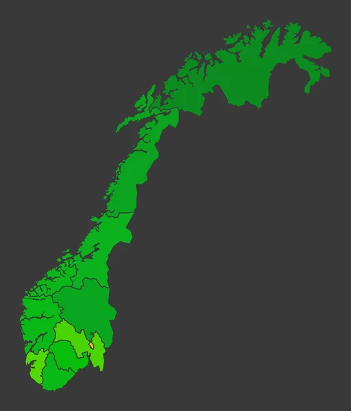 Χάρτης Θερμότητας Πληθυσμού Νορβηγίας Απεικόνιση Πυκνότητας Χρώματος — Φωτογραφία Αρχείου