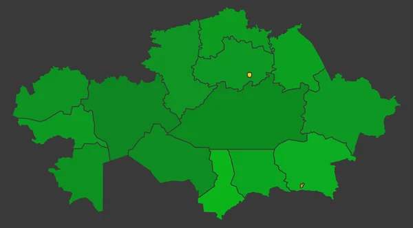 カザフスタンの人口密度図としてヒートマップ — ストック写真