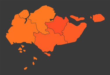 Renk yoğunluğu illüstrasyonu olarak Singapur popülasyon ısı haritası