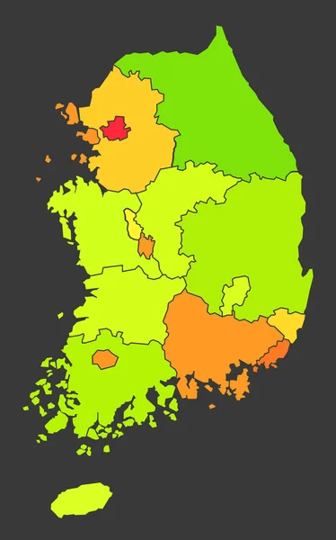 Mapa Calor População Coreia Sul Como Ilustração Densidade Cores — Fotografia de Stock