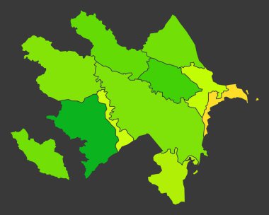 Azerbaycan nüfus ısı haritası renk yoğunluğu illüstrasyonu olarak