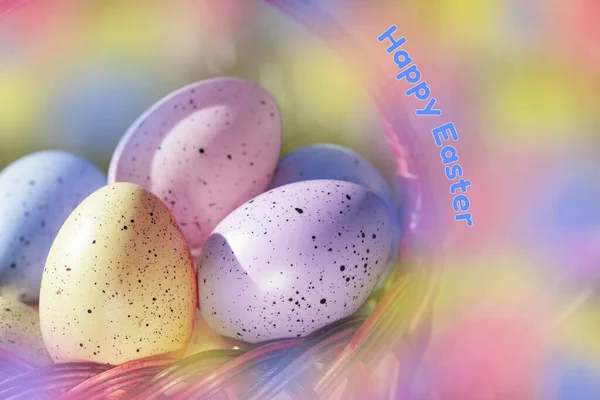 Jasne Wielobarwne Jajka Temat Wielkanocny Święta Tło Wielkanocne — Zdjęcie stockowe