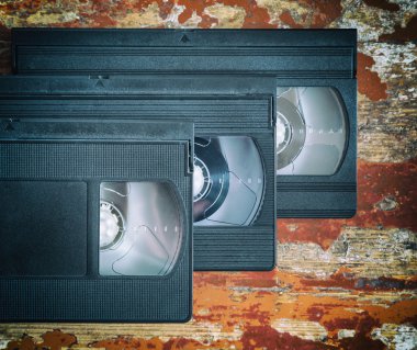 Üç video kaset yakın çekim