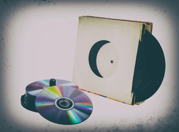 Discos de vinil, CD-R, DVD — Fotografia de Stock