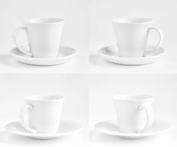 Vit kopp och tefat — Stockfoto