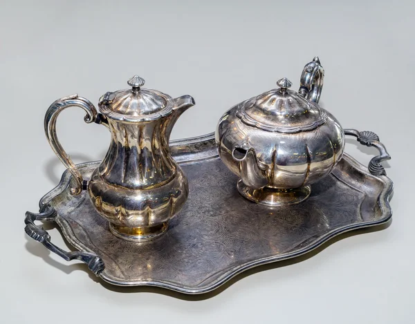 Silver coffee set — Stock Photo, Image