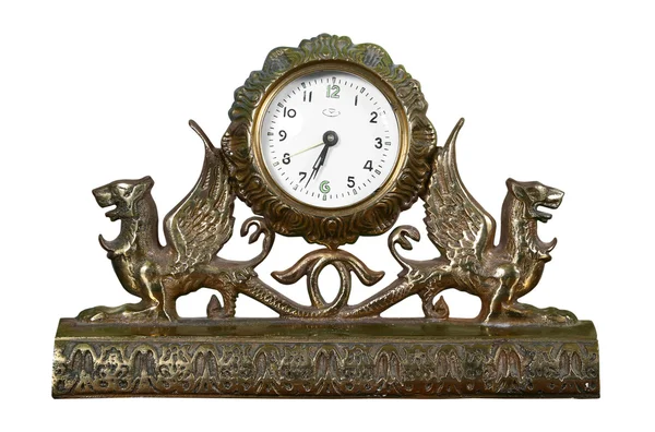 Eski bronz saat — Stok fotoğraf