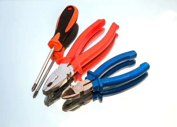 Tools, wire cutters, pliers, screwdriver, — Stock Photo, Image