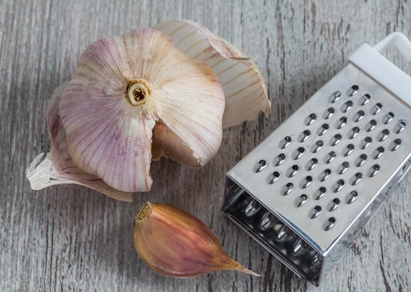 Grater garlic. top view — Stock Photo, Image