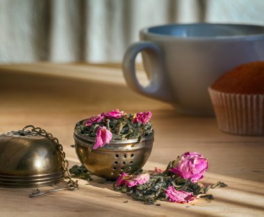 çay gibi demleyin için silindir. eski stil resim fotoğraf