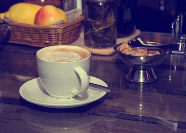 Taza de café y azúcar, vintage, retro —  Fotos de Stock