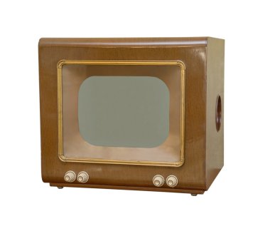 eski kahverengi Tv, önden görünüm. retro tarzı