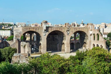 Roma Forumu 'nun Roma, İtalya' daki kalıntıları..