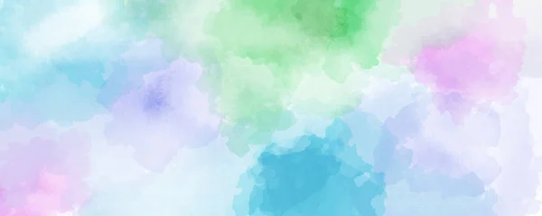 Watercolor Background Blue Green Violet Colors Soft Pastel Color Splash — Stock Photo, Image