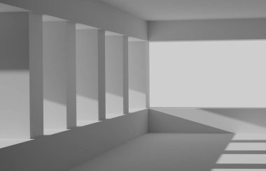 Geometrik şekilli soyut duvar kağıdının 3 boyutlu görüntüsü. Gelecekçi mimari.