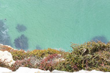 Sahil kayalıkları ve deniz duvar kağıdı gibi. Portekiz 'de Nazilerin uçurumları.