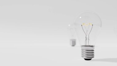 Bir fikrim var ve onu korumak istiyorum. Bir fikrin patentini alıyorum. Eureka, bir fikrim var. Bir fikirle ilgili ampul sembolü. Ampul yandı. Beyaz arka plan. seçici odak.