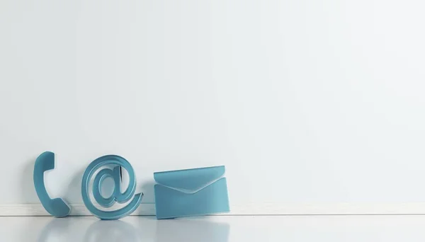 Mor renkli iş bağlantıları simgeleri. telefon, e-posta ve adres 3B Hazırlama .